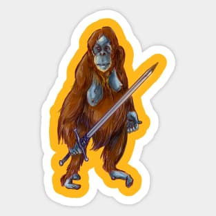 Orangutan with sword Sticker